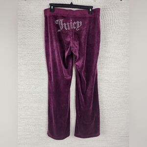 Juicy Couture Purple velour track pant Rhinestone "Juicy" Logo